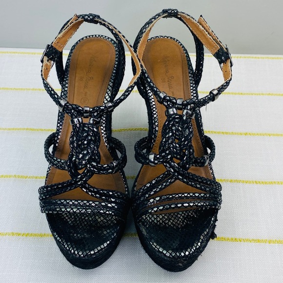 Adriana Barra Metallic Platform Espadrilles Womens 38 US 9 Made in Brazil Luxe - Picture 6 of 12